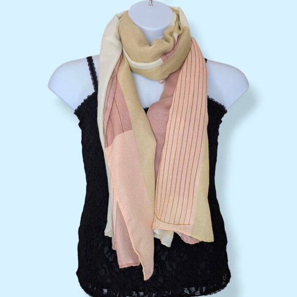 Pink & Yellow XL Rectangular Scarf - Picture 2 of 8